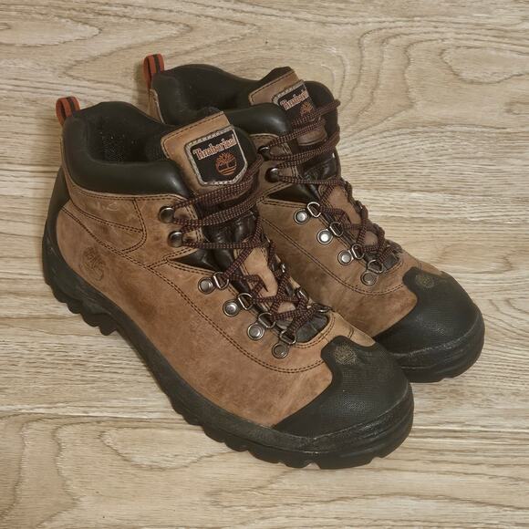 Timberland Men's Brown Leather Waterproof Hiking Trail Boots Size 11W Wide - Picture 8 of 8